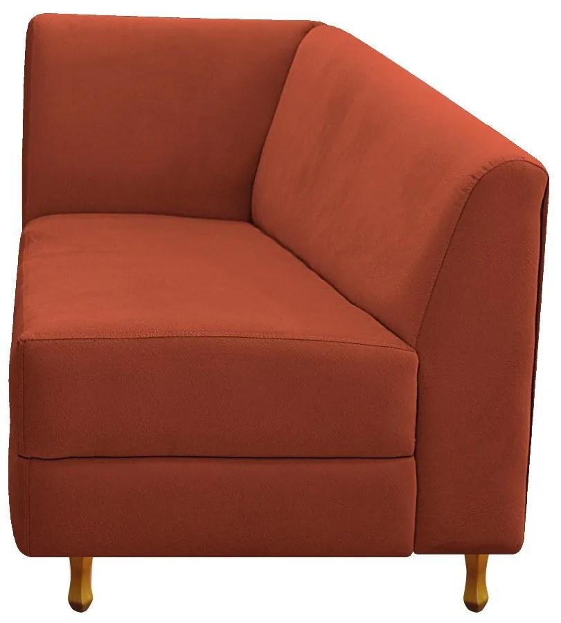 Recamier Valéria 185cm Lado Direito Suede Terracota - ADJ Decor