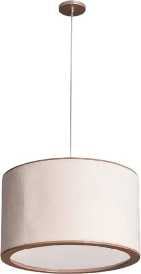 Pendente Redondo Tecido Boucle Natural Apollo 53Cm