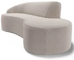 Sofá Living  2 Lugares 180cm Braço Esquerdo Mozart D06 Bouclê Bege - M