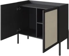 Balcão Aparador Buffet Cantinho do Café Pés Madeira Arlo A10 Nero/Pret