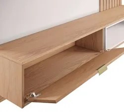 Painel Bancada Suspensa para TV até 65 Pol. Ripado 180cm Tocantins Off