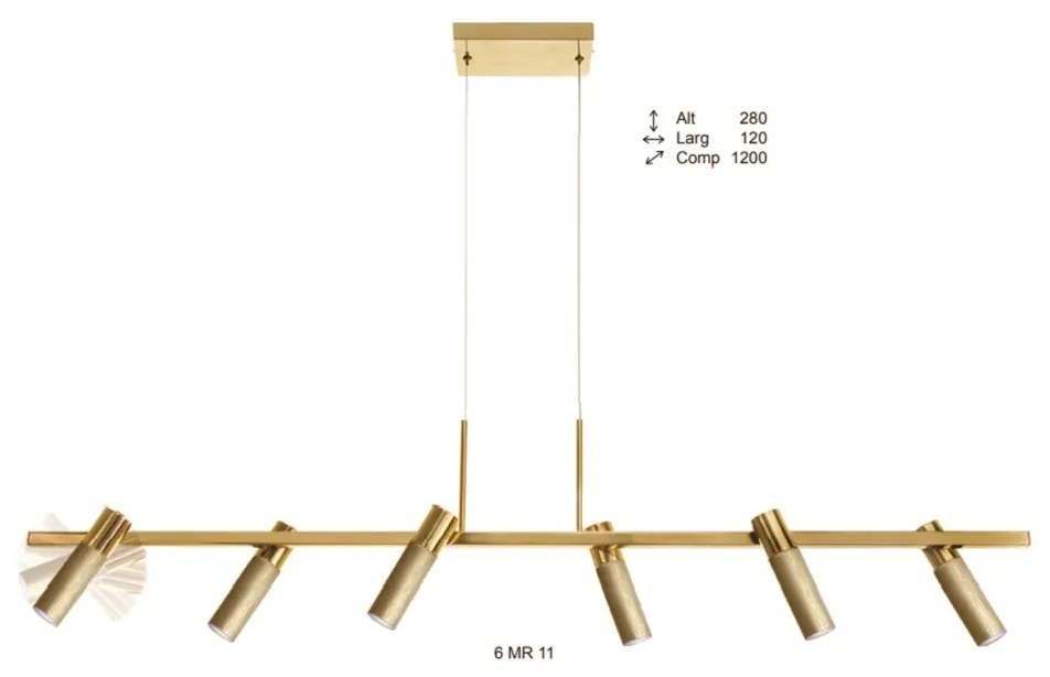 Pendente Hooder 120X12X28Cm Com Tubos Articulados Metal Aluminio 06Xmr... (ROSE FOSCO / COBRE BRILHO)
