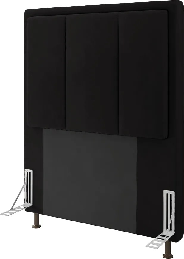 Cabeceira Solteiro Cama Box 90cm para Quarto Opala Suede M11 - D'Rossi - Preto