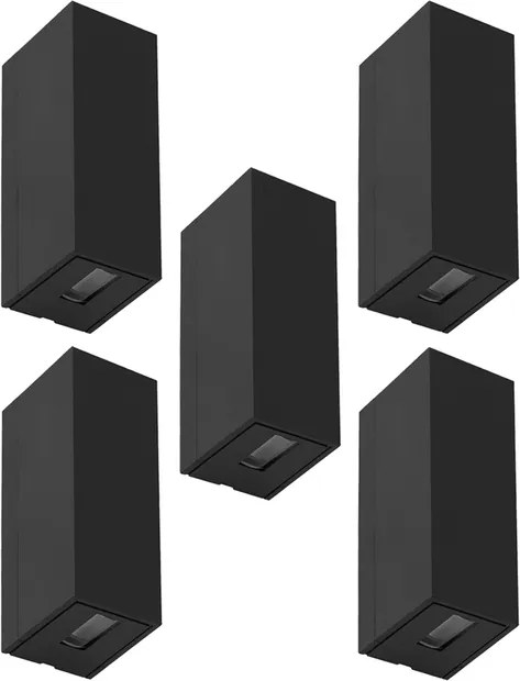 Kit 5 Arandelas LED Abs 5W 3000K Ip65 2 Fachos Fechados Flux