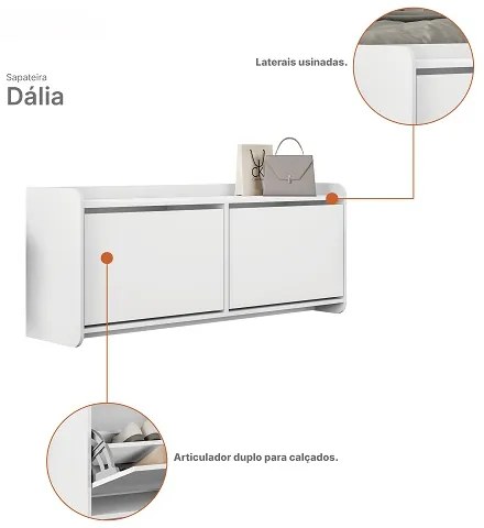Sapateira Dália Branco - Casa D Móveis