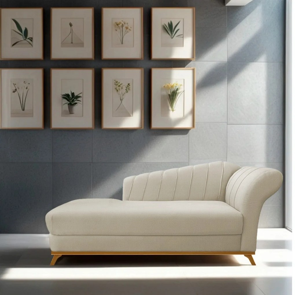 Diva Recamier Vanessa 185cm Lado Esquerdo Linho - ADJ Decor