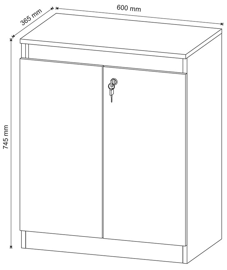 Balcão com Chave para Escritório Home Office ME4149 Branco G69 - Gran Belo