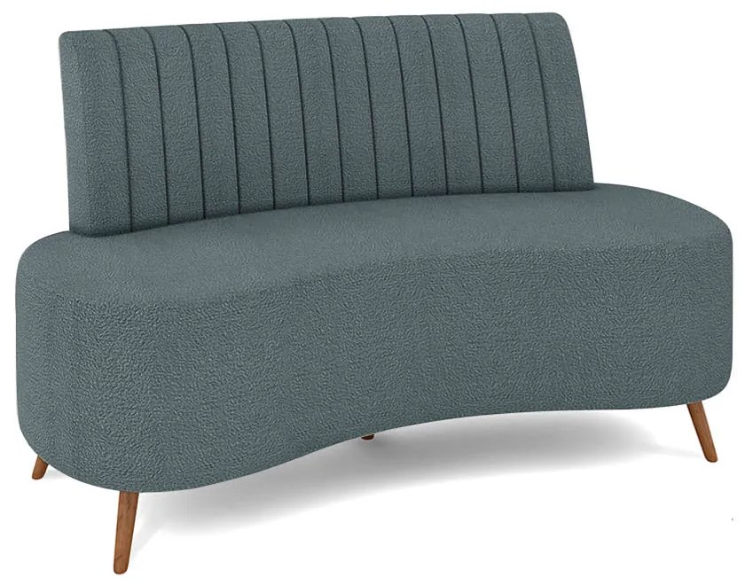 Sofá 2 Lugares Living 160cm Pé Palito Maraú Bouclê K01 - D'Rossi - Azul