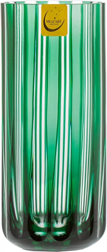 Copo de Cristal Lapidado P/ Long Drink  Verde Escuro - 18