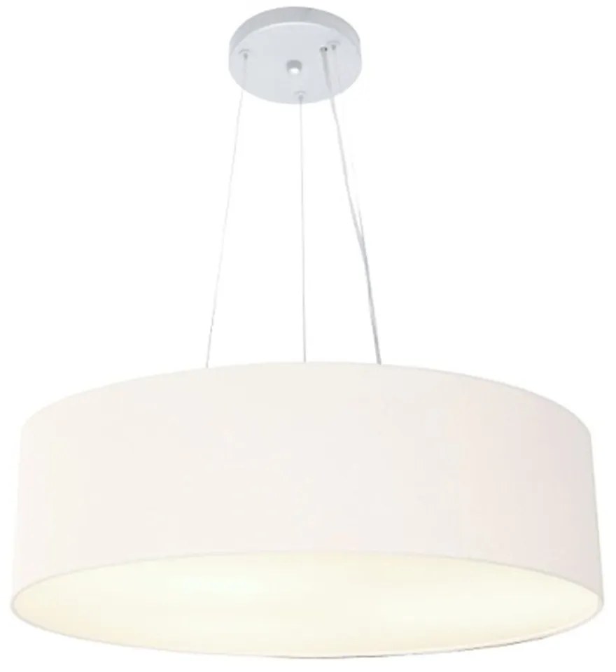 Lustre Pendente Cilíndrico Md-4136 Cúpula em Tecido 80x15cm Branco - Bivolt
