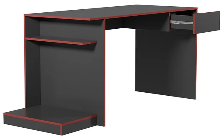 Mesa Gamer Escrivaninha Para Computador Monster Rubi Preto/Vermelho - Mobler
