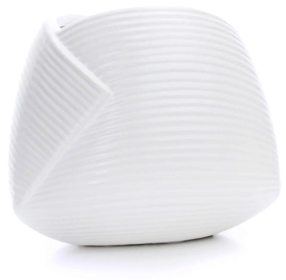 Vaso Decorativo Dobradura Branco em Cerâmica 16,5x17,5 cm - D'Rossi