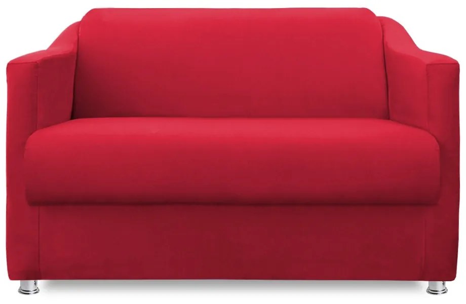 Namoradeira Cecilia 2 Lugares Suede Vermelho 1,20 m Decorativa Sala Recepção