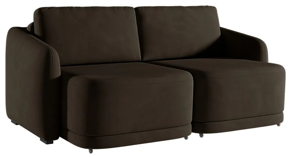 Sofá Cama Modulado Retrátil e Reclinável Decorativo Varsóvia 216cm Veludo Marrom G33 - Gran Belo