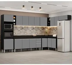 Armário de Cozinha Modulada de Canto 9 Peças CP05 Balcão com Tampo Pre