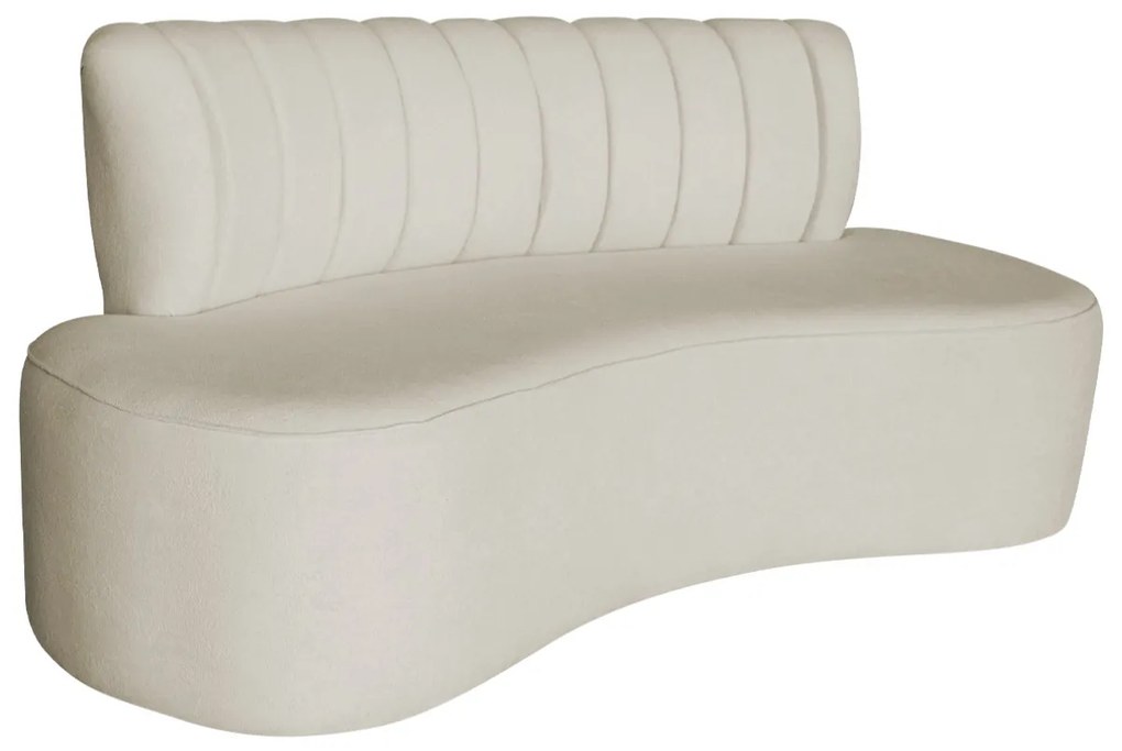 Sofá Curvo 2 Lugares Organico Sala Recepção Escritório Valência 140cm Bouclé