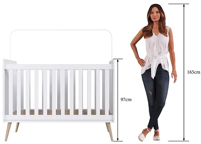 Berço Infantil Mini Cama Retrô Com Pés Palito - Branco