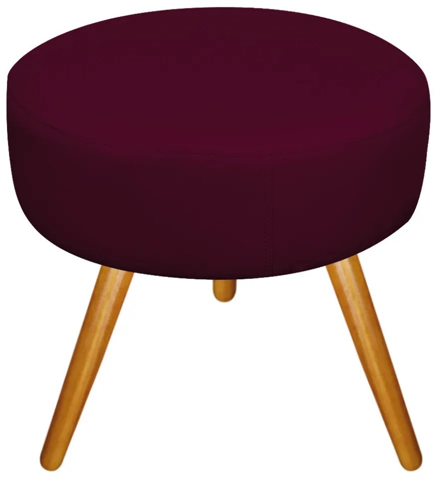Kit 02 Puffs Sofia Palito Mel Suede Bordô - ADJ Decor