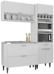 Armário de Cozinha CP02 Com Pia 100cm Pérola Z34 Branco - Mpozenat