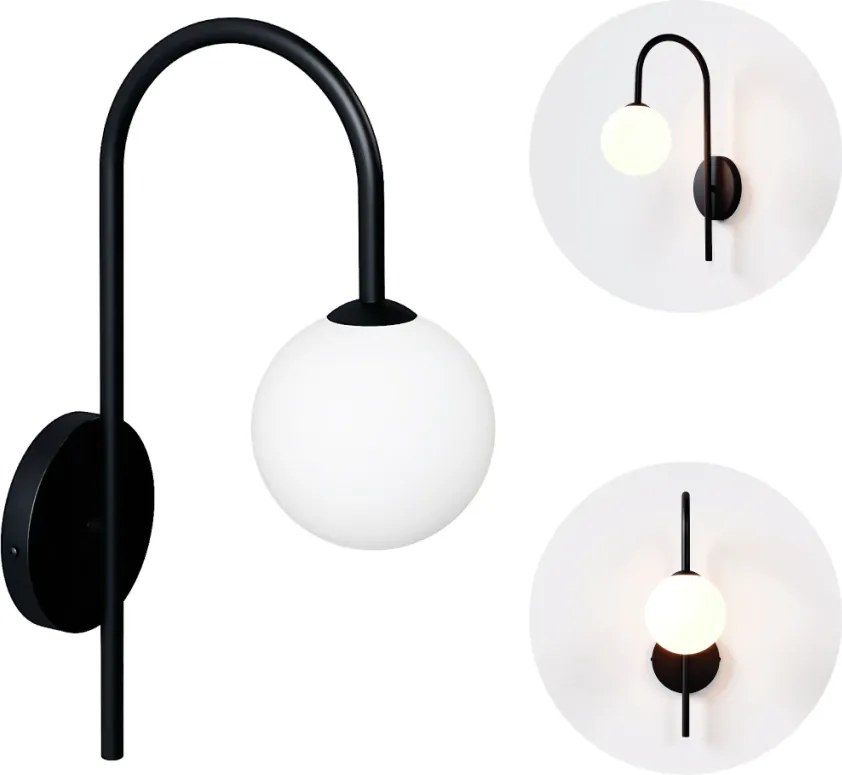 Arandela Umbrella Haste Curva 12X24X41Cm Aluminio E Globo Ø12Cm Rosca... (CHAMPANHE)