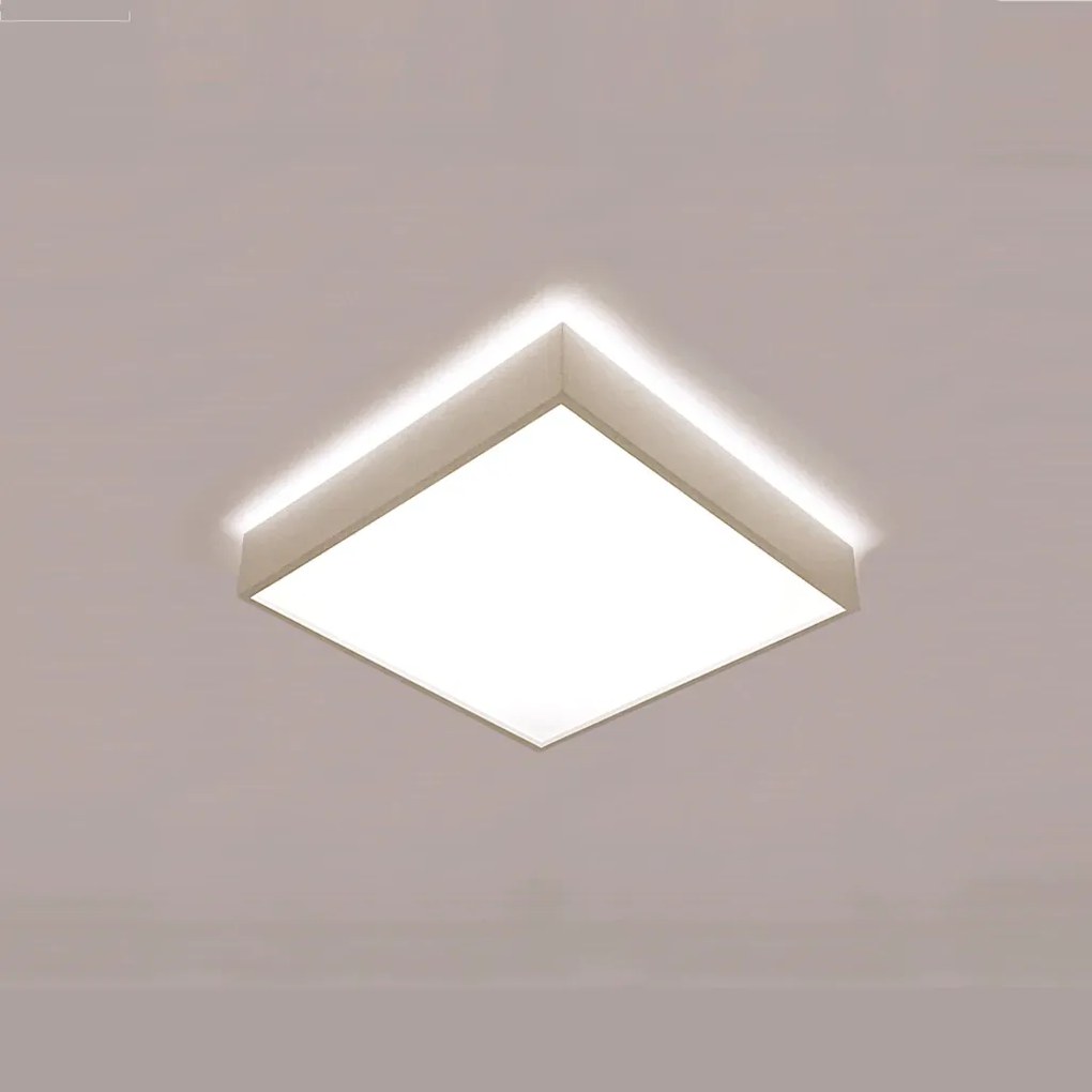 Plafon Mold Quadrado 27,5X27,5X9,2Cm Led 24W Bivolt - Usina 19710/27 (TC-F - Terracota Fosco, 4000k)
