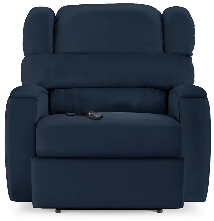 Poltrona do Papai Sala de Cinema Reclinável Kylie Controle Power Elétrico USB PU Azul G23