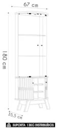 Cristaleira de Vidro Com LED 67cm Melina Z10 Off/Cinamomo - Mpozenato