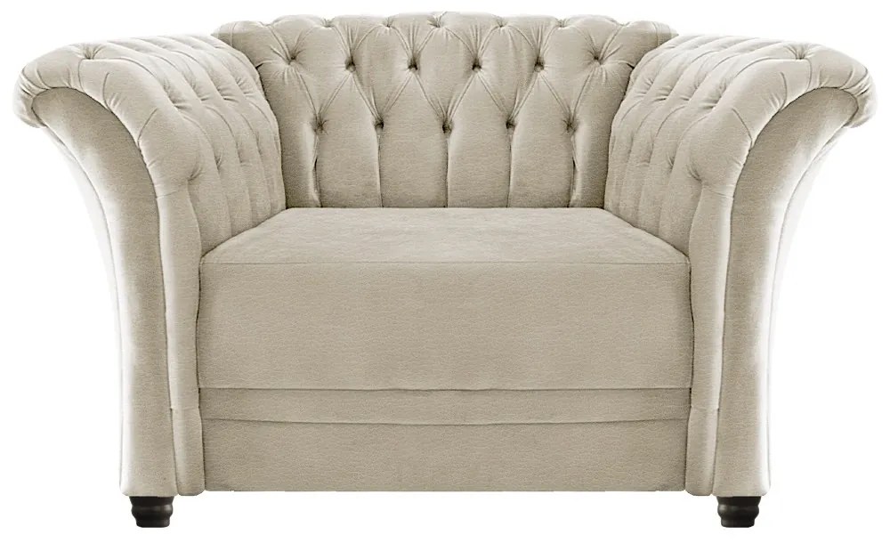 Poltrona Decorativa Chesterfield Sofia Corano Bege- ADJ Decor