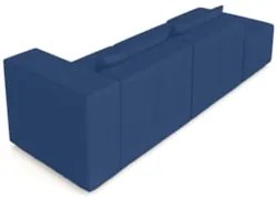 Sofá 5 Lugares 363cm Com Puff Esquerdo Fay Veludo Azul Z55 - Mpozenato