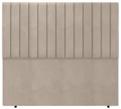 Cabeceira Cama Box Queen 160cm Estofada Plutus Veludo Bege Z04 - Mpoze