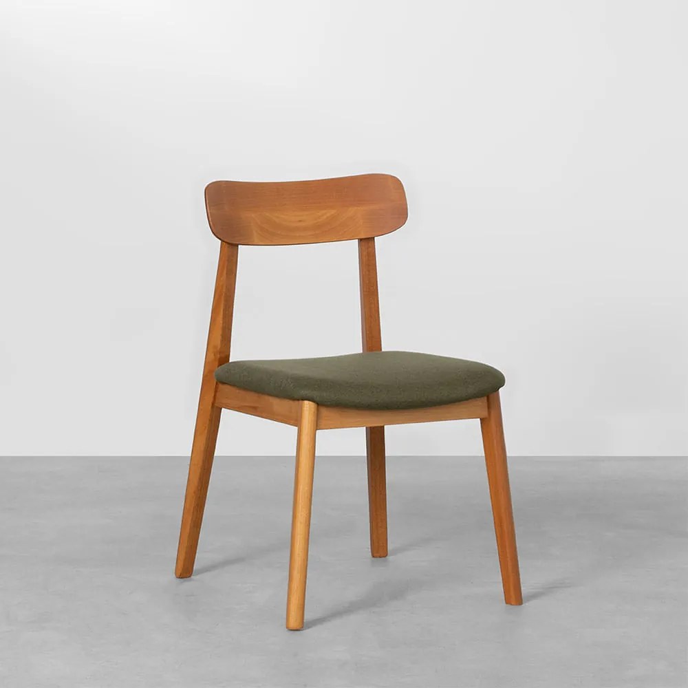 Cadeira Nord Encosto Madeira - Verde Pesto