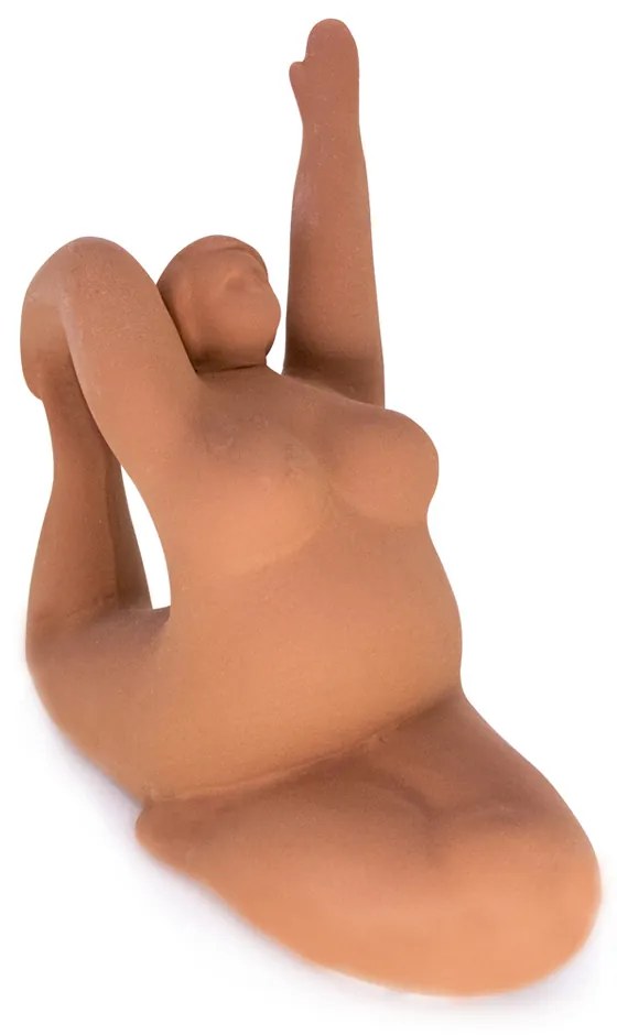 Escultura Yoga Terra Em Cerâmica Sala Estilo Nórdico 22,3 Cm - D'Rossi