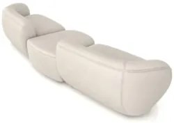 Sofá 3 Lugares Com Puff 252cm Orgânico Lyor Suede Bege Z55  - Mpozenat