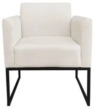 Poltrona Decorativa Base Industrial Preto Maressa S03 Suede Bege - Ibi