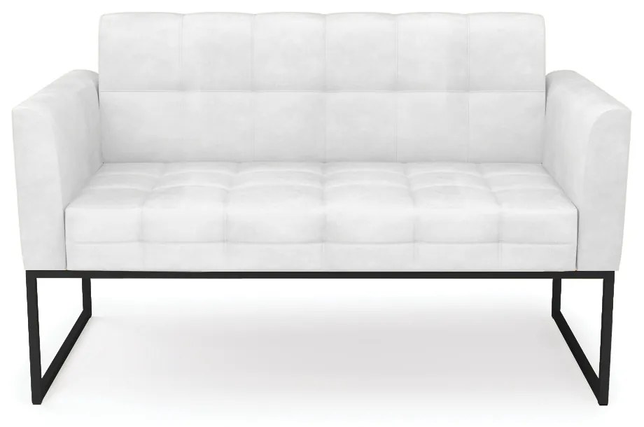 Sofá Namoradeira Elisa Corano Base Metálica Industrial Preto - D'Rossi - Branco