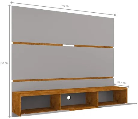 Painel Para TV Âmbar Off White Com Naturalle Ripado – Bechara Móveis