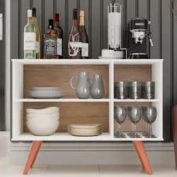 Balcão Buffet Cantinho do Café Bianca Freijó/Branco Z34 - Mpozenat