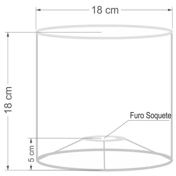 Cúpula em tecido cilíndrica abajur luminária cp-4046 18x18cm branco