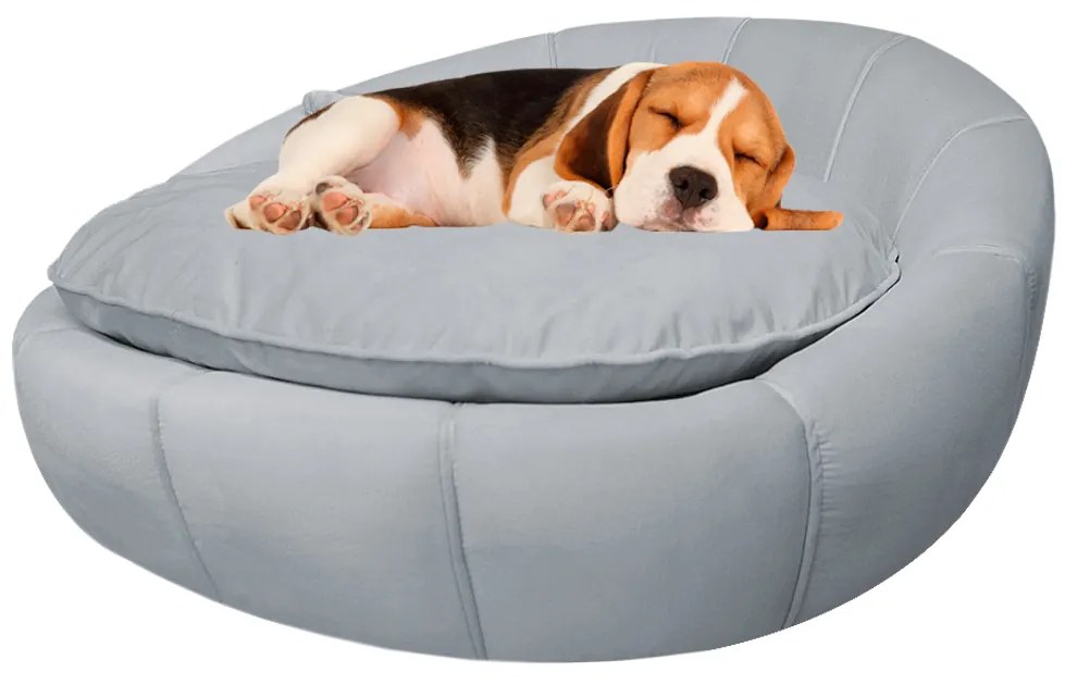 Cama Pet Ariel para Cães e Gatos Almofadada Veludo Cores - Cinza