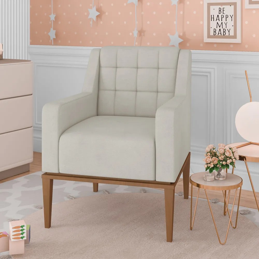 Kit 2 Poltronas Decorativas Sala de Estar Madonna Suede Bege G52 - Gran Belo