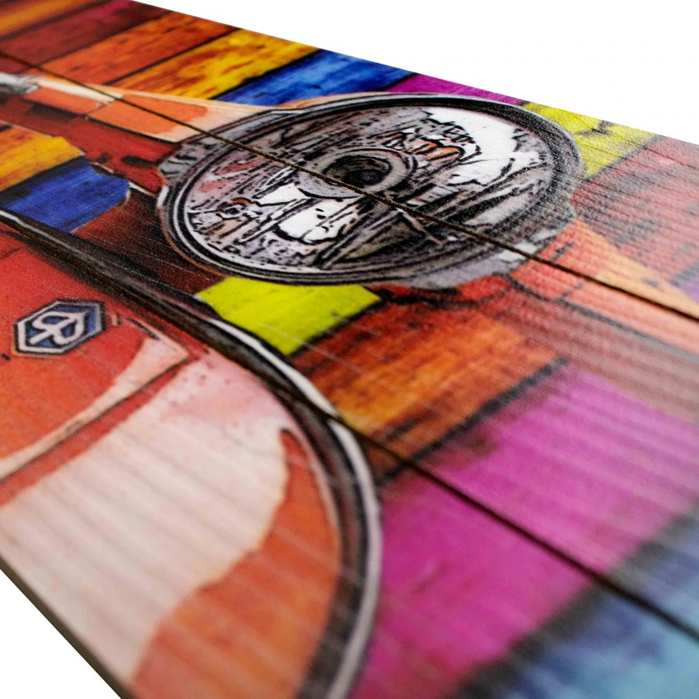 Quadro Decorativo MDF Colorido 20x60 Lambreta - D'Rossi
