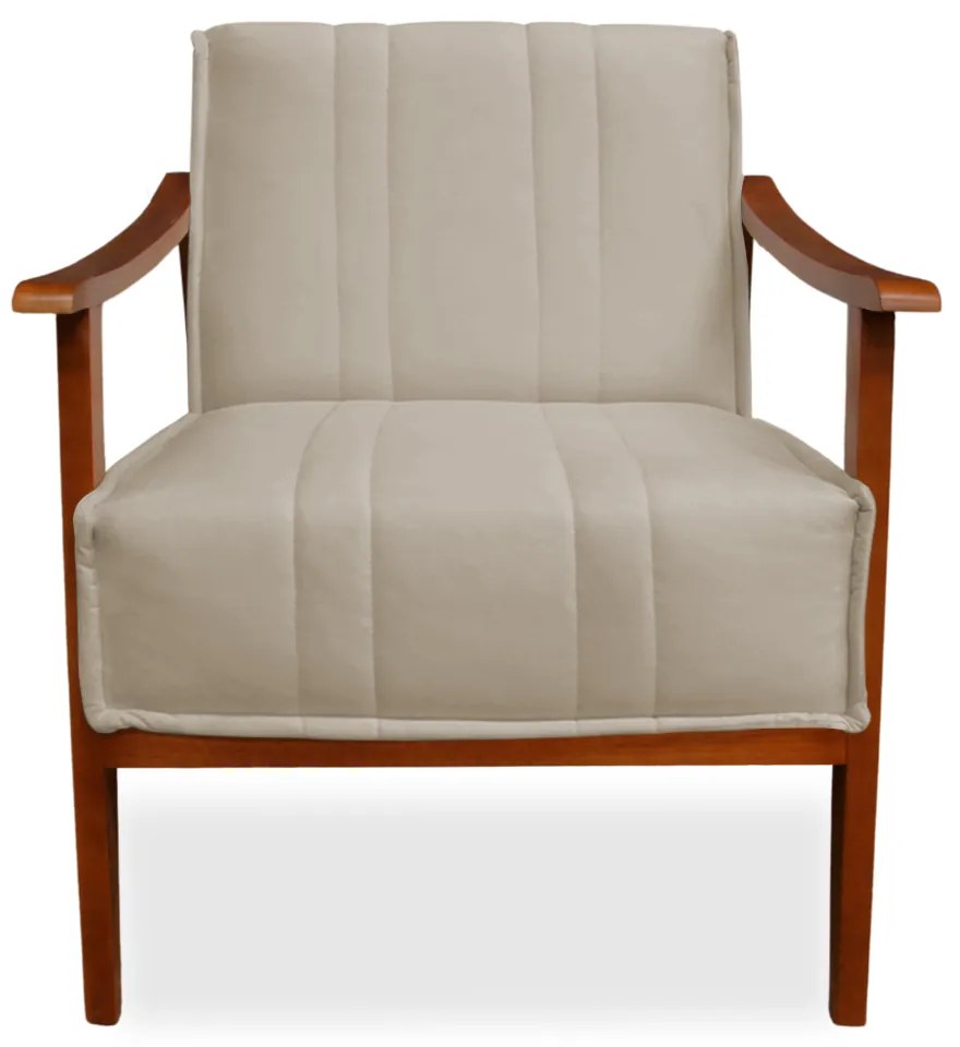 Poltrona Decorativa Vincenzza Veludo Nude