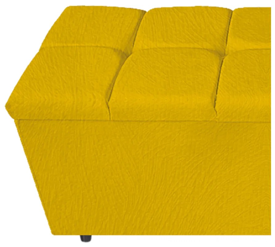 Calçadeira Estofada Manchester 140 cm Casal Suede Amarelo - ADJ Decor