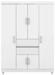 Guarda Roupa Casal Flex 6 Portas 2 Gavetas Ecom II D02 Branco/Rosa/Bra