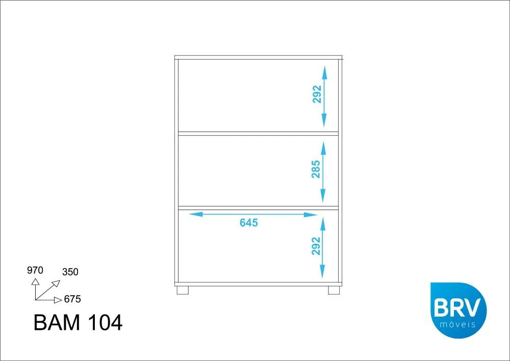 Armário 2 Portas 2 Prateleiras Bam104 - Branco