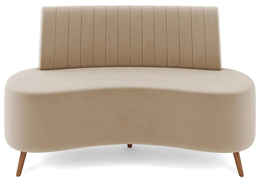 Sofá 2 Lugares Living 160cm Pé Palito Maraú Veludo K01 - D'Rossi - Bege