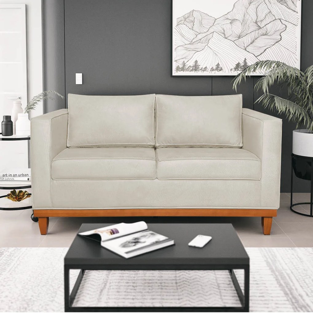 Kit Sofá 3 Lugares e 2 Poltronas Europa 180 cm Estilo Conforto e Elegância Linho - ADJ Decor