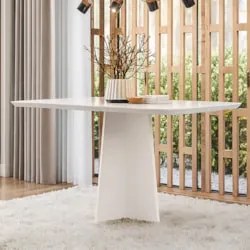 Mesa de Jantar Retangular 135cm 4 Lugares Zuma Off White N02 - Mpozena