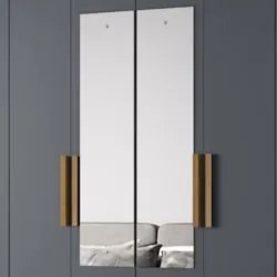 Guarda Roupa Casal 204cm Com Espelho Vitta Freijó/Cinza Z17 - Mpozena
