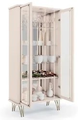 Balcão Buffet Piacente Com Cristaleira Alvora H01 Off White - Mpozenat